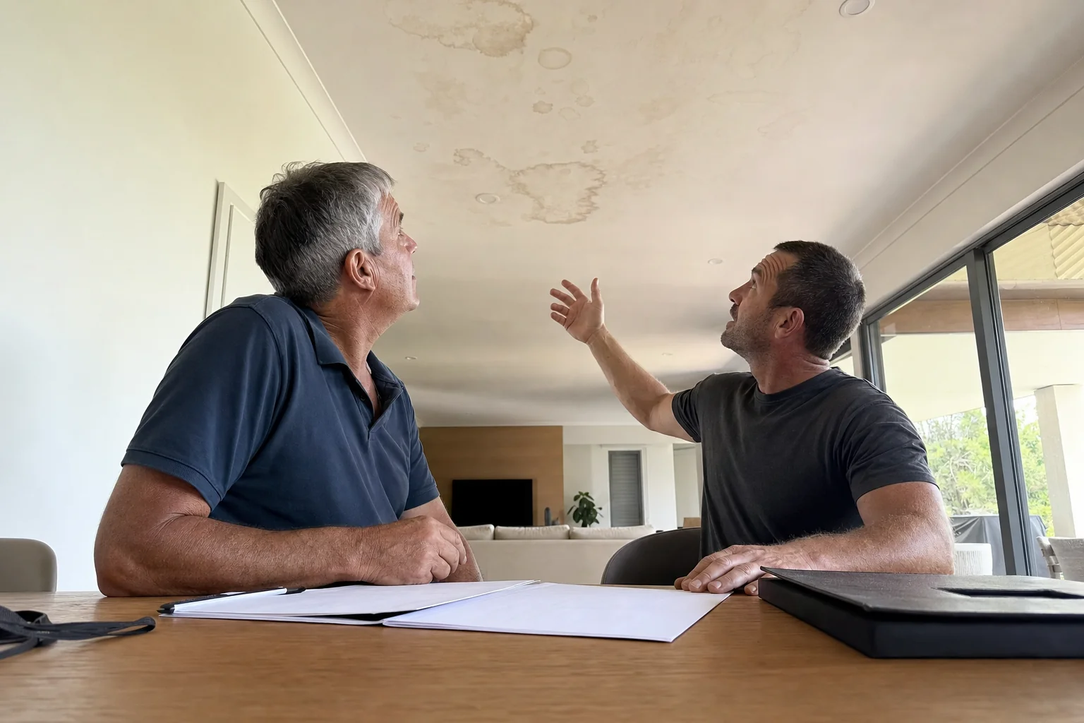Documenting a water-damaged ceiling for a Perth insurance claim